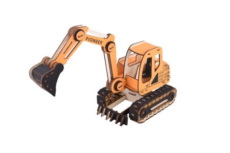 Woodcraft construction kit | Woodcraft Dřevěné 3D puzzle Rypadlo oranžová DS10620874