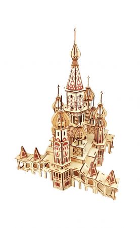 Woodcraft construction kit | Woodcraft Dřevěné 3D puzzle Chrám Vasila Blaženého přírodní DS31211053