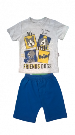 Chlapecká souprava tričko a kraťasy DOGS 104 cm