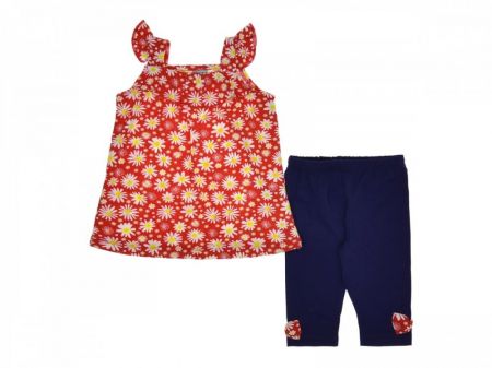 Dívčí letní set - souprava tričko a kraťasy Kytičky 68 cm