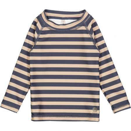 Wheat kojenecké plavecké tričko s dlouhým rukávem Dilan 5710 - ink stripe Velikost: 92 UV 40+/UPF 40+