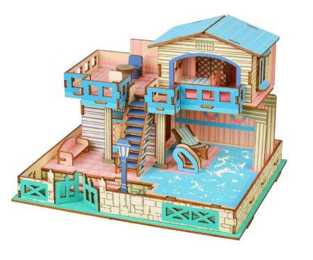 Woodcraft construction kit | Woodcraft Dřevěné 3D puzzle Vila na ostrově Lembongon DS45174921