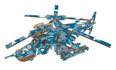 Woodcraft construction kit | Woodcraft Dřevěné 3D puzzle Bojový vrtulník Black shark DS60864057