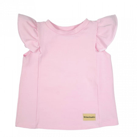 Dětské triko s volánky - baby pink