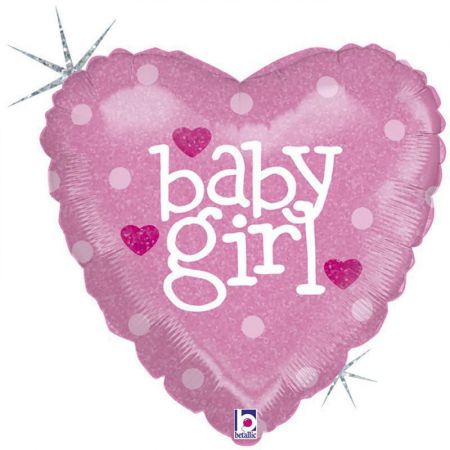 Grabo Fóliový balónek nafukovací Baby-Girl srdce 18