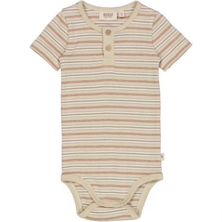 Wheat kojenecké body s krátkým rukávem 9125 - dusty stripe Velikost: 92 Bavlna