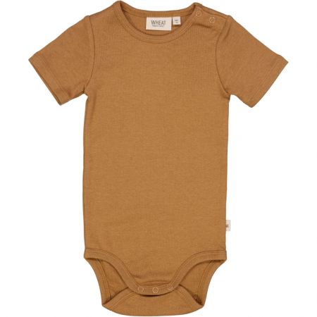 Wheat kojenecké body s krátkým rukávem 9129 - caramel Velikost: 92 Bavlna, modal