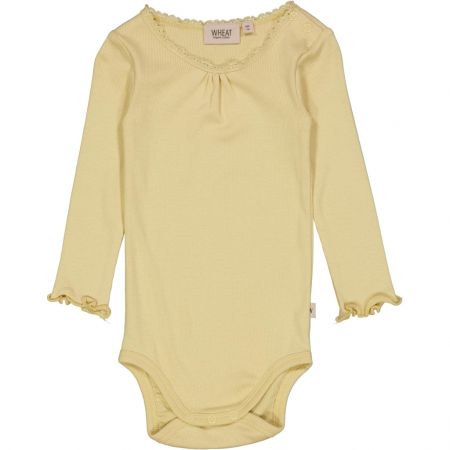 Wheat kojenecké body s dlouhým rukávem 9106 -  yellow dream Velikost: 80 Bavlna, modal