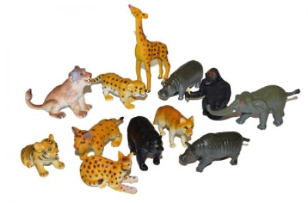 Zvířátka safari 6 ks 8 cm - 2 druhy