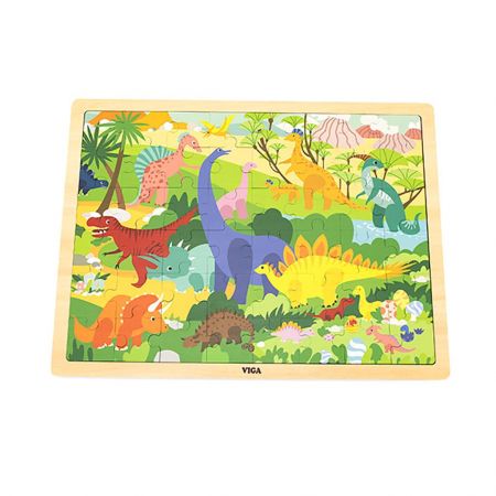 Viga Dřevěné puzzle 48 dílků Viga Dinosauři