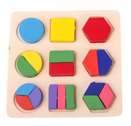 KIK Dřevěná vzdělávací hračka match shapes 18el KX7204