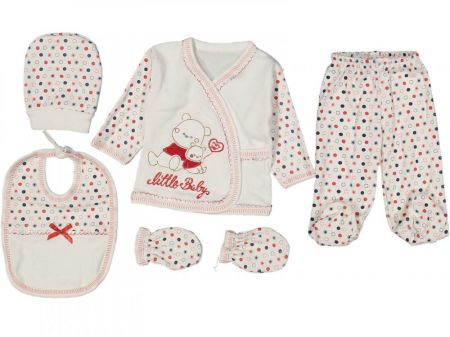 5D oblečení pro miminko Little Baby bíločervená 56