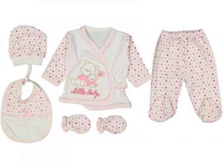 5D oblečení pro miminko Little Baby bílorůžová 56