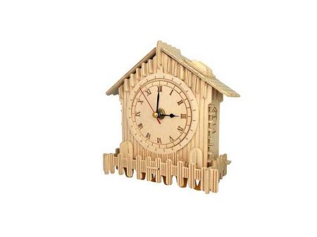 Woodcraft construction kit | Woodcraft Dřevěné 3D puzzle hodiny domek DS83872719