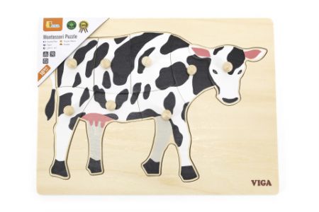 Dřevěná montessori vkládačka - kráva DS69715145