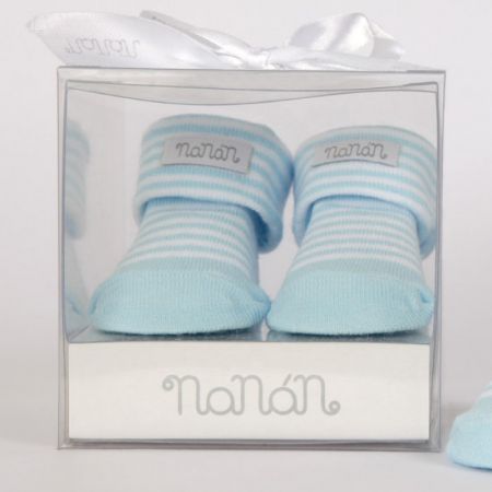 Nanán bavlněné ponožky pro miminko modré pruhy