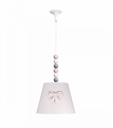Caramella Baby Pink visící lampa s mašlí a kuličkami