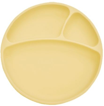Minikoioi silikonový dělený talíř s přísavkou žlutý