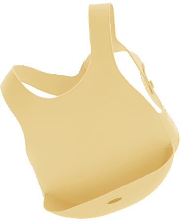 Minikoioi silikonový bryndák s kapsou žlutý