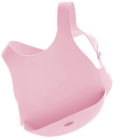 Minikoioi silikonový bryndák s kapsou růžový