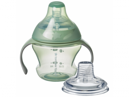 Tommee Tippee Přechodový hrnek se savičkou a pítkem 150ml 4m+ Green