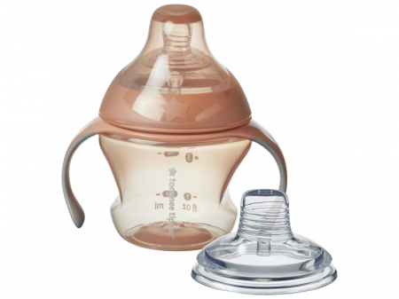 Tommee Tippee Přechodový hrnek se savičkou a pítkem 150ml 4m+ Pink