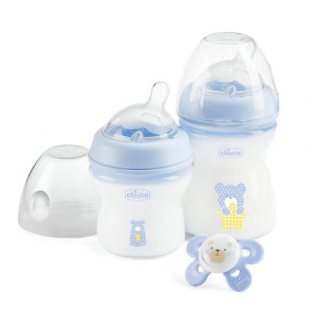 CHICCO Set dárkový Natural Feeling + Comfort šidítko - kluk 0m+