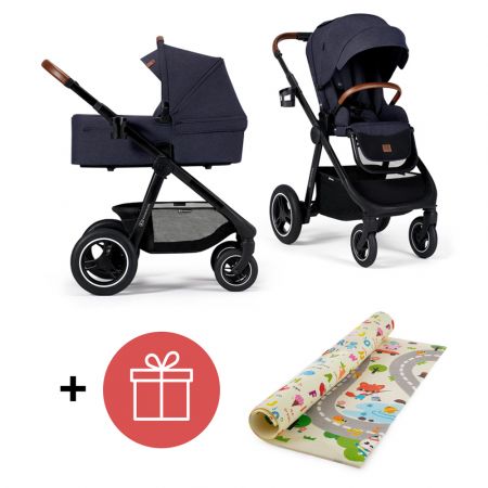 KINDERKRAFT Kočárek Everyday 2v1 Denim + PETITE&MARS Podložka na hraní Joy Max Walk ZDARMA