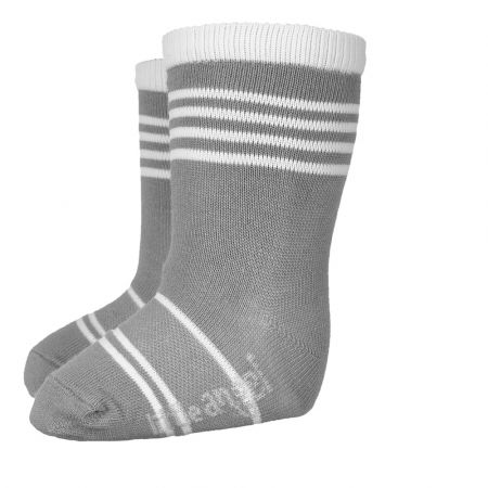 Little Angel Ponožky STYL ANGEL - Outlast® - tm.šedá/bílá Velikost: 15-19 | 10-13 cm