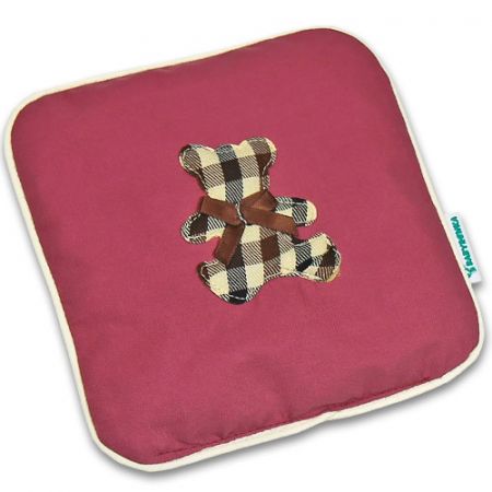 Nahřívací polštářek z třešňových pecek Ribbon 15x15 cm Bear Cube old pink