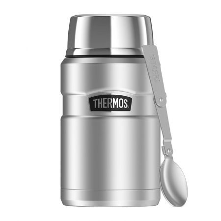 Thermos Termoska na jídlo se skládácí lžící a šálkem - nerez