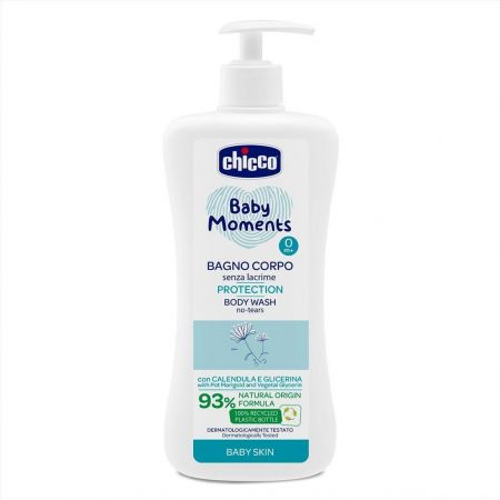 CHICCO Šampon na tělo s dávkovačem Baby Moments Protection 93 % přírodních složek 500 ml