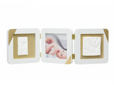 Baby Art Gold Dipped Frame Double White