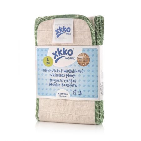 Vkládací pleny XKKO Organic Old Times - Natural Velikost L (2ks)