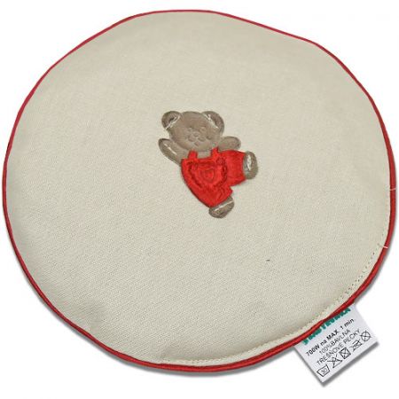 Babyrenka nahřívací polštářek z třešňových pecek Kolečko 16 cm Bear red