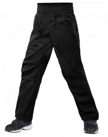 Unuo Dětské softshellové kalhoty bez zateplení pružné Cool, Černé 98/104
