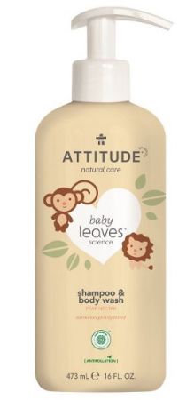 Dětské tělové mýdlo a šampon (2v1) ATTITUDE Baby leaves s vůní hruškové šťávy 473ml