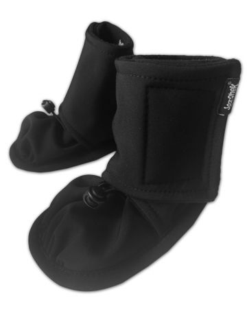Softshellové zateplené botičky, zimní capáčky, černé 0-6 měsíců