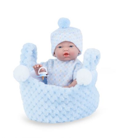MARINA & PAU - 200-BP Panenka - koupací miminko New Born chlapeček v košíčku - 21 cm