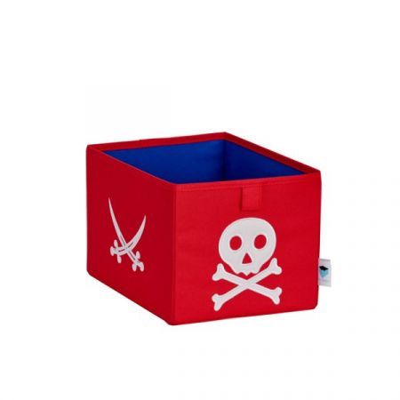 LOVE IT STORE IT - Malý úložný box Piráti - červený s bílým pirátem