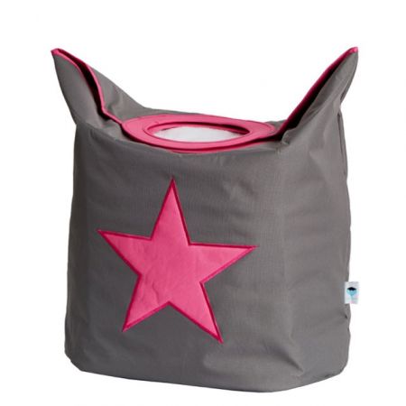 LOVE IT STORE IT - Box na prádlo - šedý, růžová hvězda