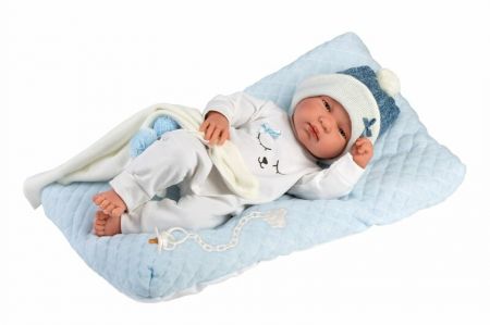 LLORENS - 84329 NEW BORN chlapečka - realistická panenka miminko s celovinylová tělem - 43cm