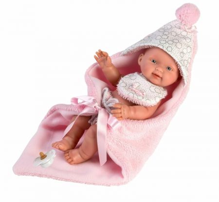 LLORENS - 26308 NEW BORN HOLČIČKA - realistická panenka miminko s celovinylová tělem - 26cm