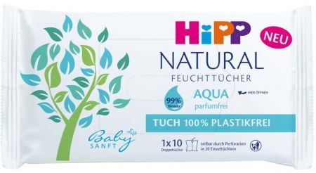 HIPP - Babysanft Čistící vlhčené ubrousky Aqua Natural 10 ks