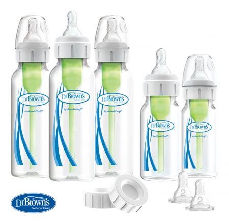 DR.BROWNS - Sada 5 lahví Options+ úzké novorozenecká (SB05005)