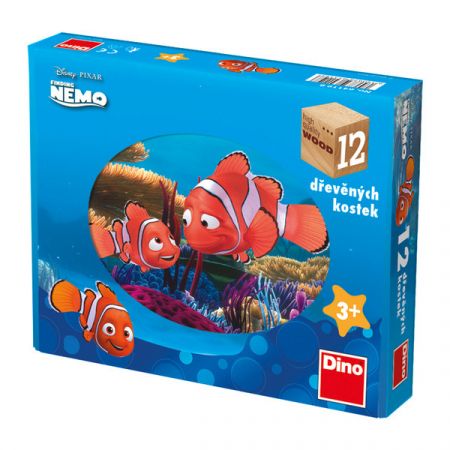 DINOTOYS - Dřevěné kostky Nemo 12 ks