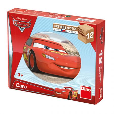 DINOTOYS - Dřevěné kostky Cars ve světě 12 ks