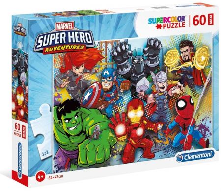 CLEMENTONI - Puzzle 60 Maxi Super Hero Adventures