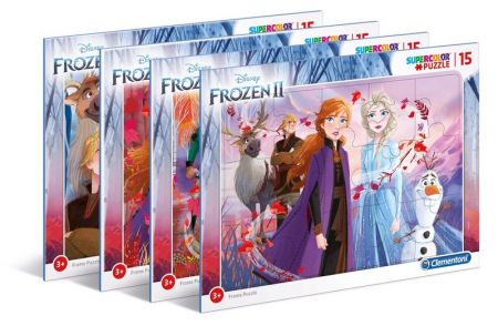 CLEMENTONI - Puzzle 15 s rámem Frozen2, Mix Produktů