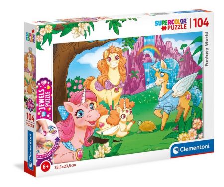 CLEMENTONI - Puzzle 104 Svět fantazie s kamínky